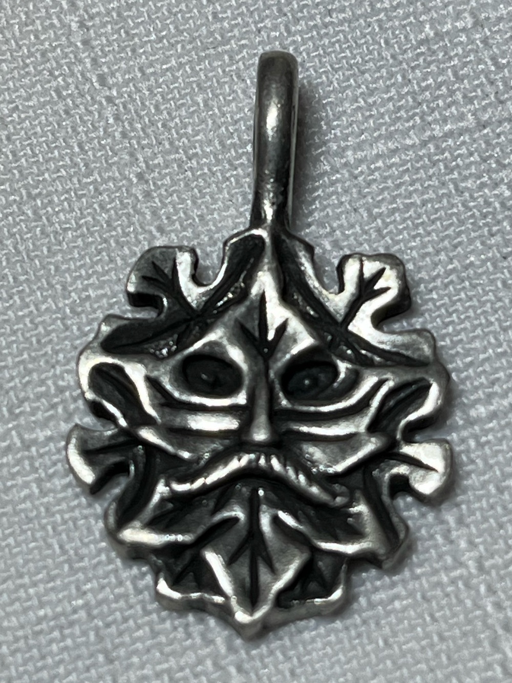 Vintage Green Man Greenman Pendant Necklace